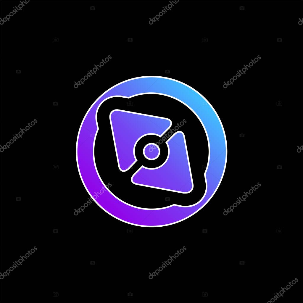 Big Point Compass blue gradient vector icon