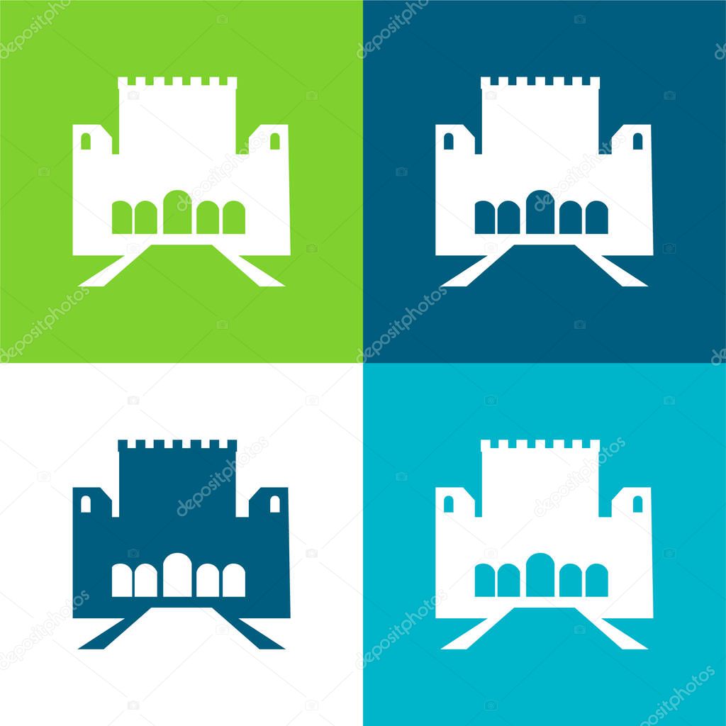 Alhambra Flat four color minimal icon set