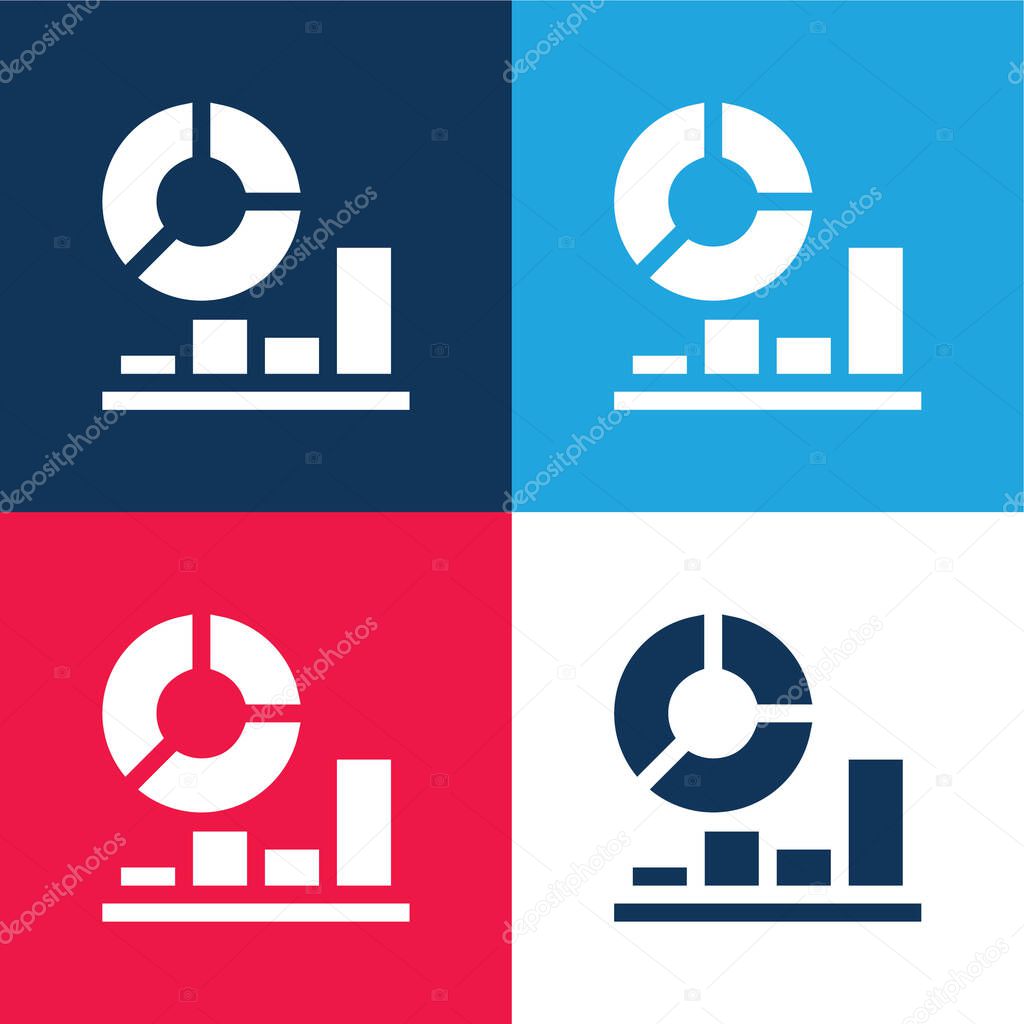 Analysis blue and red four color minimal icon set