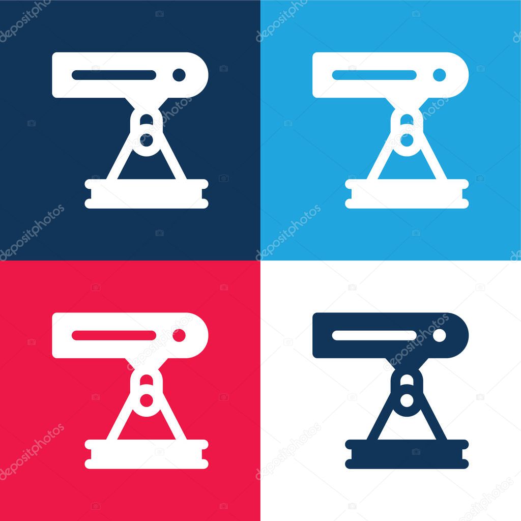 Beam blue and red four color minimal icon set