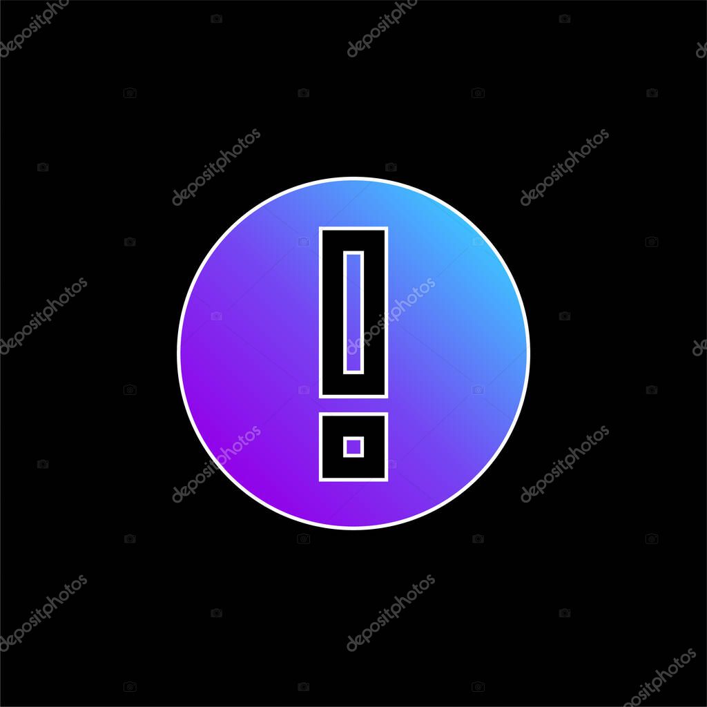 Attention blue gradient vector icon