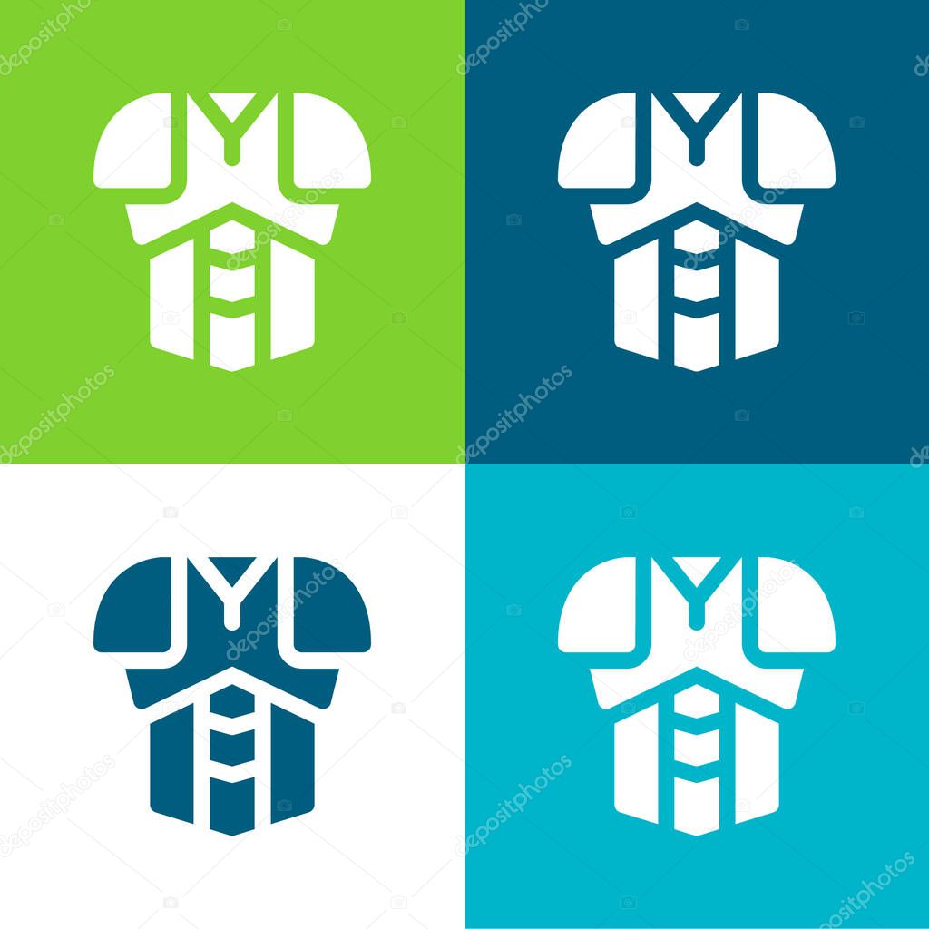 Armor Flat four color minimal icon set