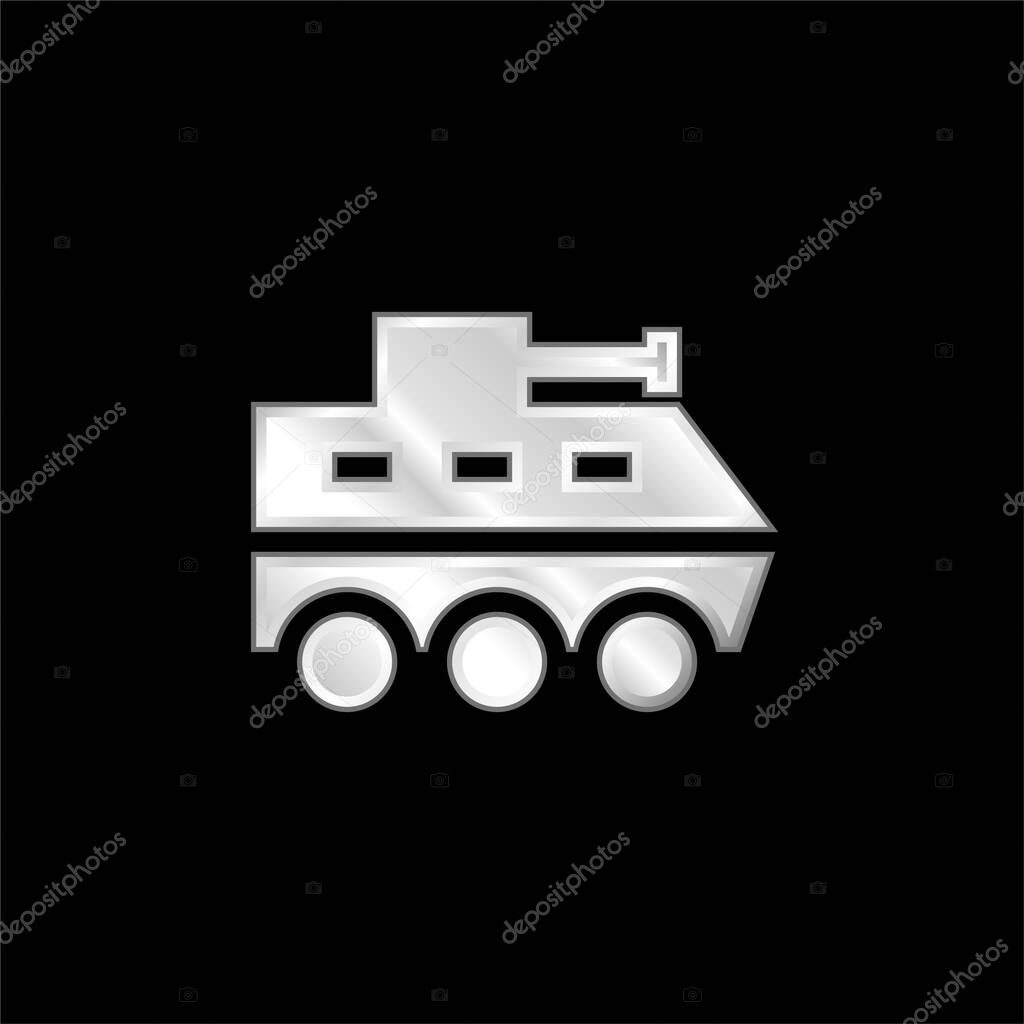 Armored Vehicle silver plated metallic icon