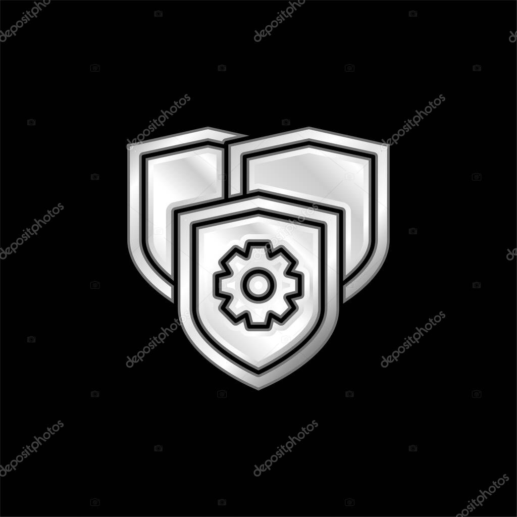 Anti Virus silver plated metallic icon