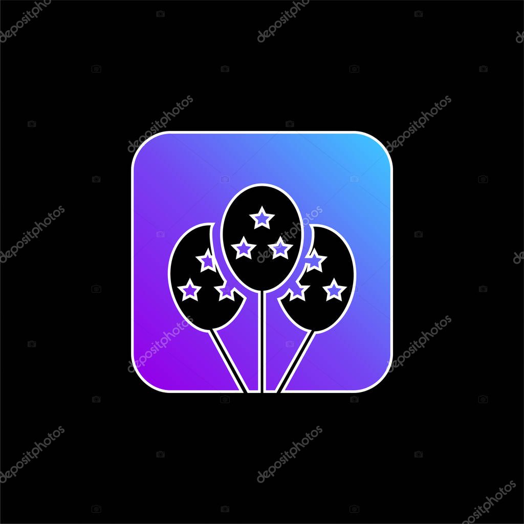 Balloons blue gradient vector icon