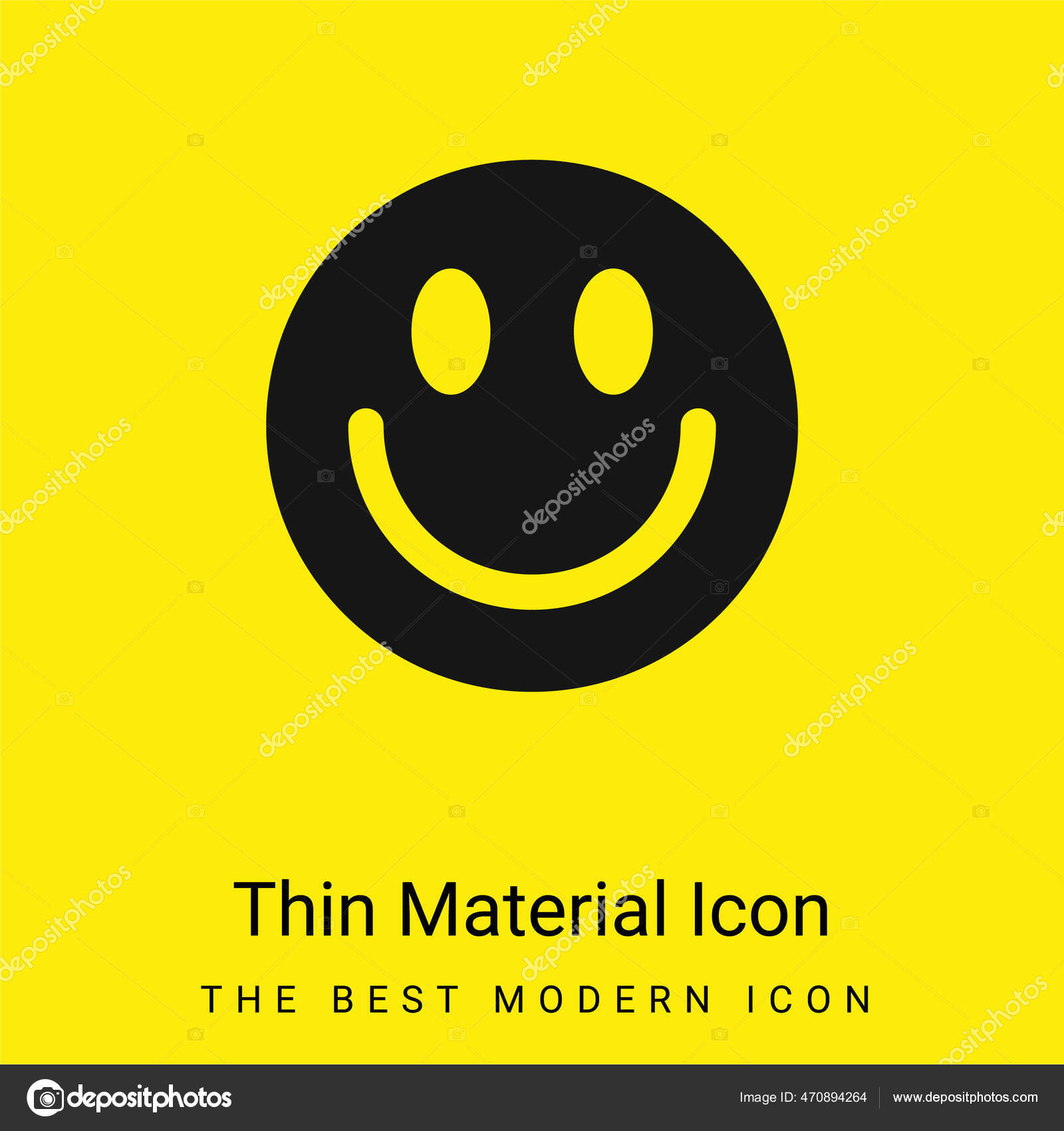 Big Smiley Face Minimal Bright Yellow Material Icon Stock Vector Image By C Infolight