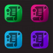 Dohoda čtyři barvy skla ikona tlačítka