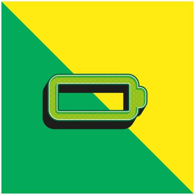 Pil Yeşil ve Sarı modern 3D vektör simgesi logosu