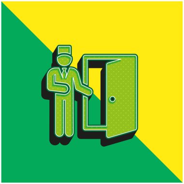 Bell Boy Green ve sarı 3D vektör simgesi logosu