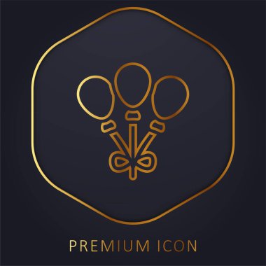 Balonlar altın çizgi prim logosu veya simgesi