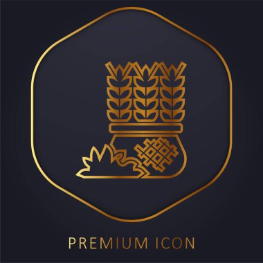 Arpa altın çizgisi prim logosu veya simgesi