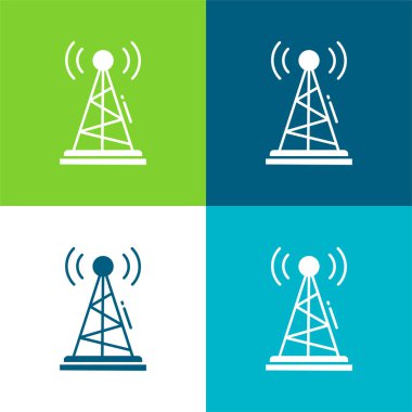 Anten Düz 4 renk en küçük simge kümesi