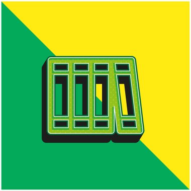 Kitap Yeşil ve Sarı modern 3D vektör simgesi logosu