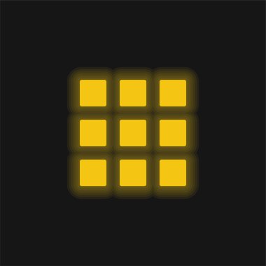 Uygulama sarı parlak neon simgesi