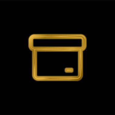 Taslak Kutu Altın Kaplama Metal Simge veya logo Vektörü Arşivi