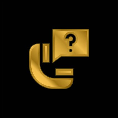 Altın kaplamalı metalik simge veya logo vektörüne sor