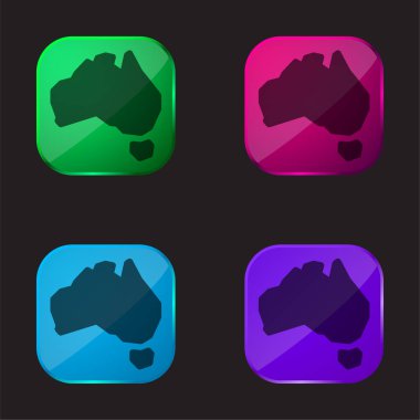 Avustralya dört renkli cam düğme simgesi