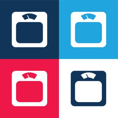 Vücut Ağırlığı Ölçekleme Aracı Mavi ve Kırmızı 4 renk minimal simgesi