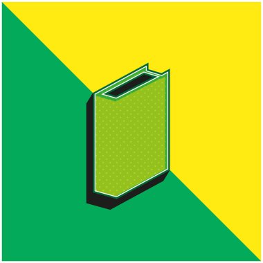 Kitap Yeşil ve Sarı Modern 3D vektör simgesi logosu