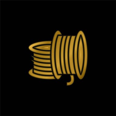 3d Yazdırma Filament altın kaplama metalik simge veya logo vektörü