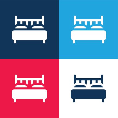 Yatak mavisi ve kırmızı dört renk en küçük simge kümesi
