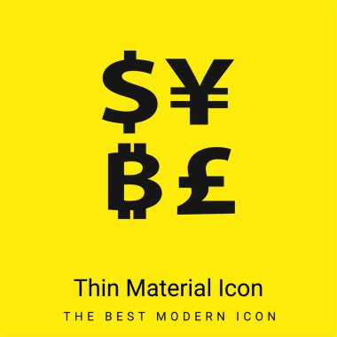 Dolar Yen ve Pound İşaretleriyle Bitcoin Para Birimi Sembolü En az sarı madde simgesi