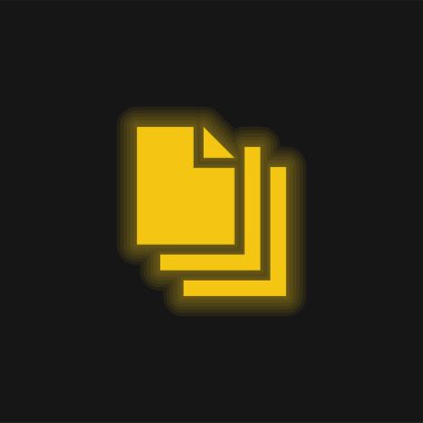 Boş Sayfa sarı parlak neon simgesi