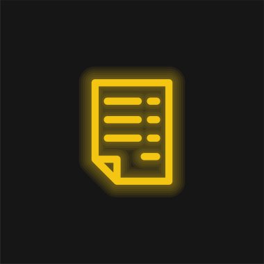 Sarı parlak neon simgesi