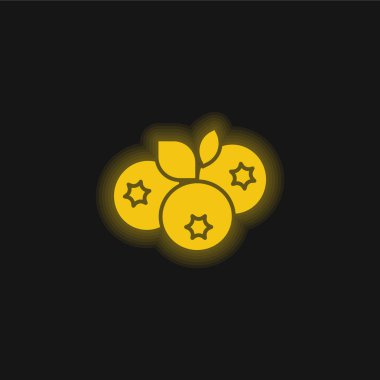 Yaban mersini sarısı parlak neon simgesi