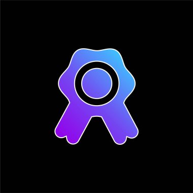 Kurdele mavi gradyan vektör simgesiyle rozet