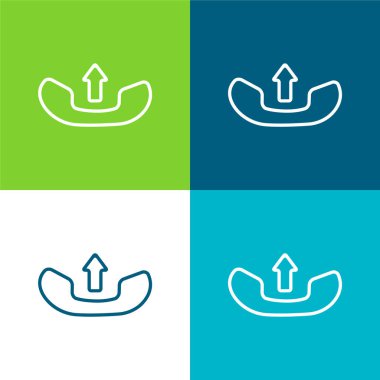 Bir Çağrı Düz dörtlü renk simgesi setine cevap ver