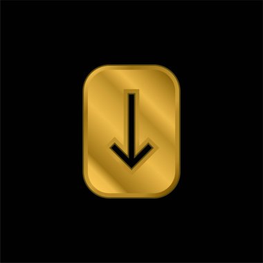 Ok altın kaplamalı metalik simge veya logo vektörü