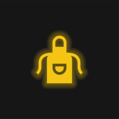 Önlük sarısı parlak neon simgesi