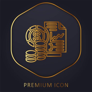 Analitik altın çizgi prim logosu veya simgesi