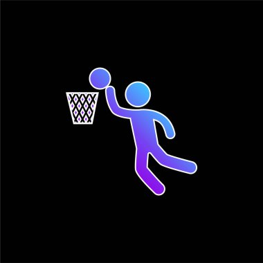 Basketbolcu Mavi Gradyan vektör simgesi puanı