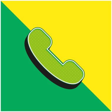 Cevap Çağır Yeşil ve Sarı Çağrı Modern 3D vektör simgesi logosu
