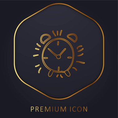 Alarm Saati El Taslak Altın Çizgi prim logosu veya simgesi