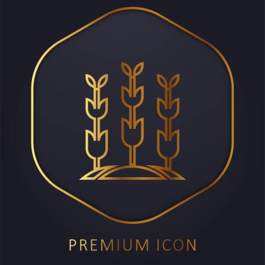Agriculture golden line premium logo or icon clipart
