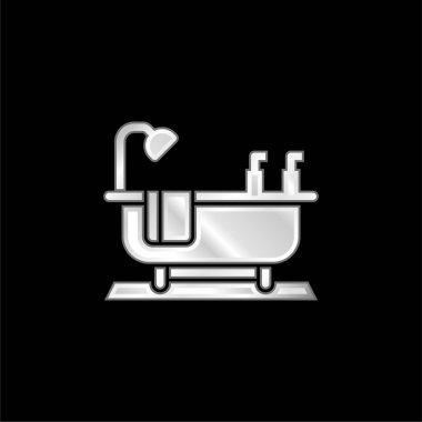 Küvet gümüş kaplama metalik ikon