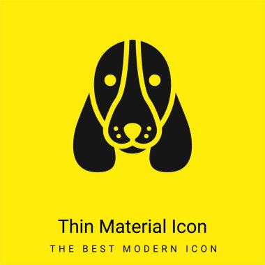 Basset Hound Dog Head minimal bright yellow material icon clipart