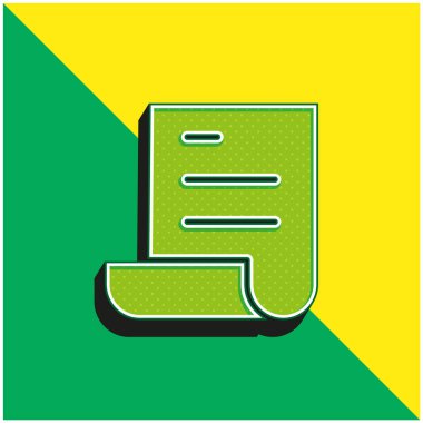 Arşiv Yeşil ve Sarı 3D modern vektör simgesi logosu