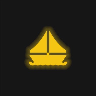 Tekne sarısı parlak neon simgesi