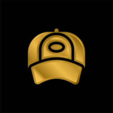 Beyzbol Cap altın kaplama metalik simge veya logo vektörü