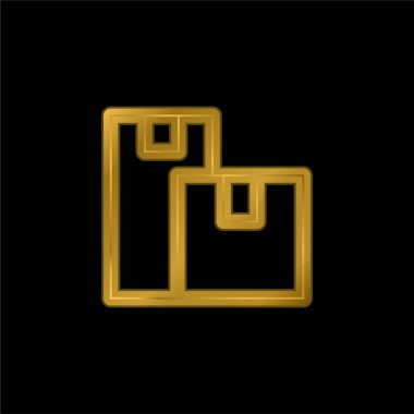 Altın kaplama metalik simge veya logo vektörü kutularName