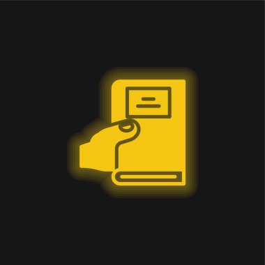 Kitap sarı parlak neon simgesi