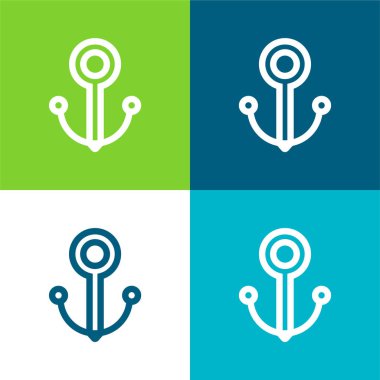Anchor Düz 4 renk en küçük simge kümesi