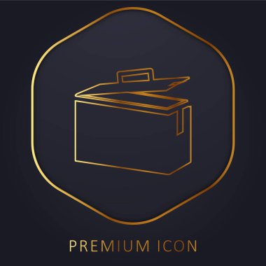 Ammo Tin golden line premium logo or icon clipart