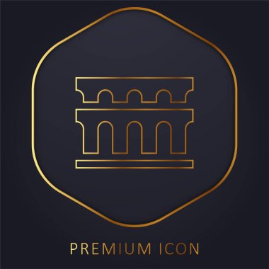 Aqueduct altın çizgi premium logo veya simgesi