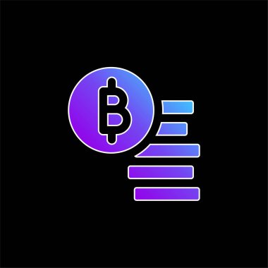 Bitcoin mavi gradyan vektör simgesi