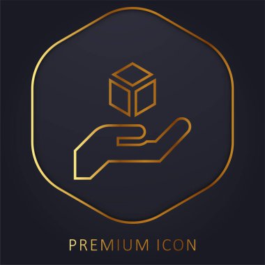3d Modelleme Altın Hat prim logosu veya simgesi